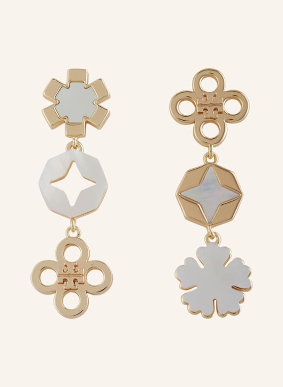 TORY BURCH Ohrhänger KIRA GOLD/ WEISS