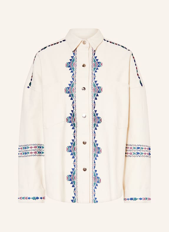 lollys laundry Jeans-Overshirt VEIDALL CREME/ DUNKELBLAU/ DUNKELGRÜN