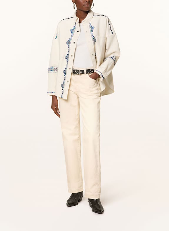lollys laundry Jeans-Overshirt VEIDALL CREME/ DUNKELBLAU/ DUNKELGRÜN