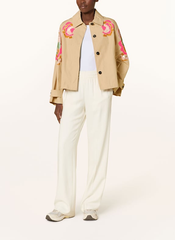 No.1 Como Fieldjacket BLUE mit Pailletten BEIGE