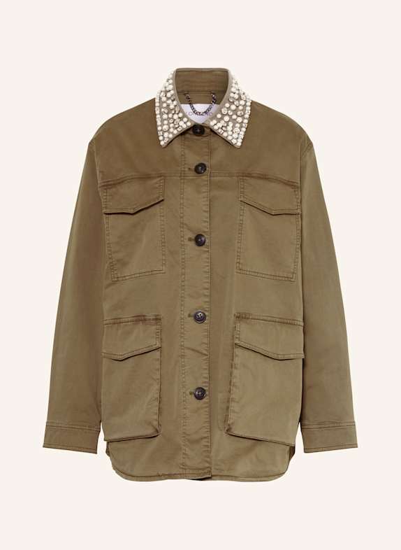 BLONDE No.8 Fieldjacket mit Schmuckperlen KHAKI