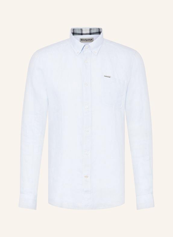 Barbour Leinenhemd LINTON Tailored Fit TÜRKIS/ WEISS