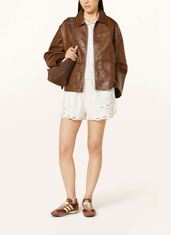 NEO NOIR Jacke TITAN in Lederoptik BRAUN