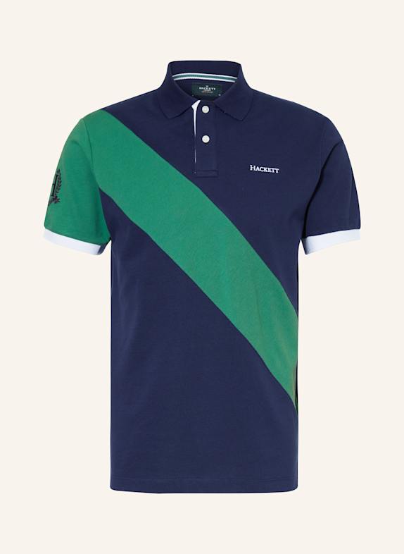 HACKETT LONDON Piqué-Poloshirt Classic Fit DUNKELBLAU/ GRÜN