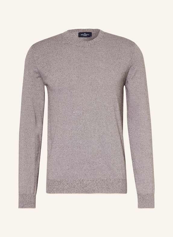 HACKETT LONDON Pullover MOULINE CREW BRAUN/ HELLBRAUN