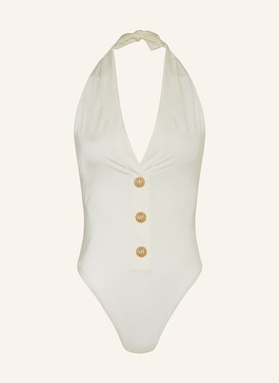 BALMAIN Neckholder-Badeanzug MAISON ECRU