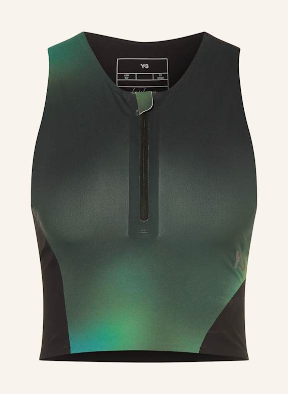 Y-3 Lauf-Top GRÜN/ SCHWARZ
