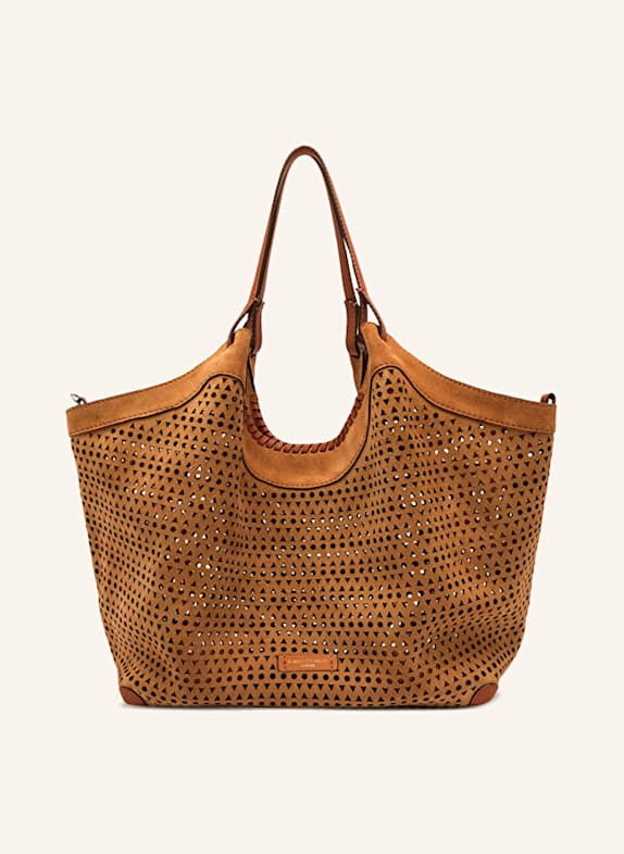 GIANNI CHIARINI DUA XL shoulder bag with pouch COGNAC