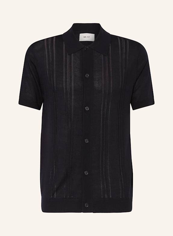 NN.07 Strickhemd THOR Regular Fit DUNKELBLAU