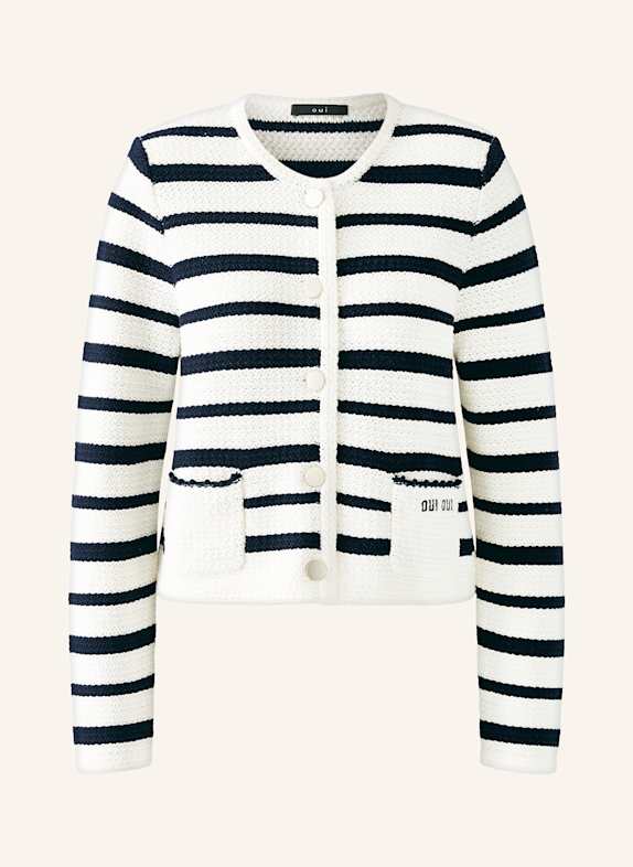 oui Strickjacke WEISS/ DUNKELBLAU