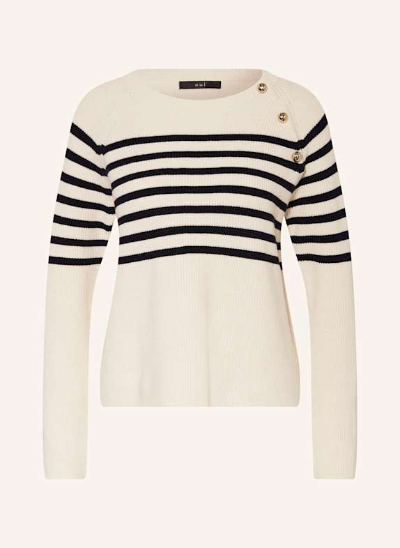 oui Pullover WEISS/ DUNKELBLAU