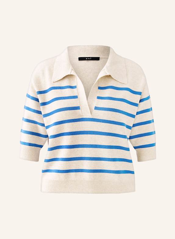 oui Strickshirt HELLBRAUN/ BLAU