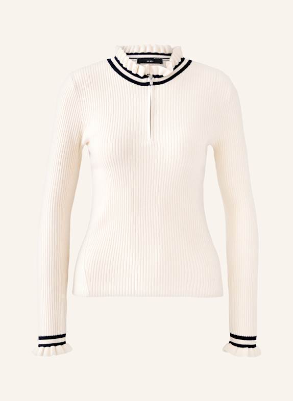 oui Half-zip sweater CREAM/ BLACK
