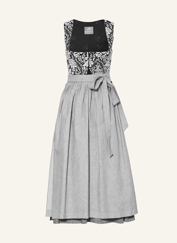 BERWIN & WOLFF Jacquard-Dirndl mit Leinen DUNKELBLAU/ CREME