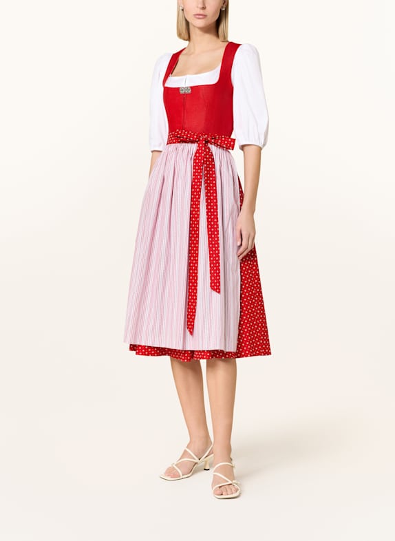 BERWIN & WOLFF Dirndl with linen RED / WHITE