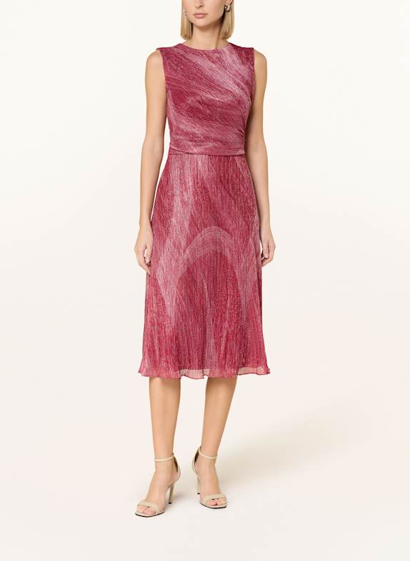 SWING Cocktailkleid mit Glitzergarn DUNKELROT