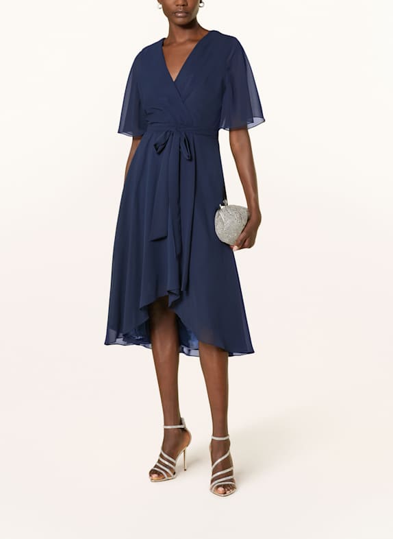 SWING Cocktailkleid in Wickeloptik DUNKELBLAU