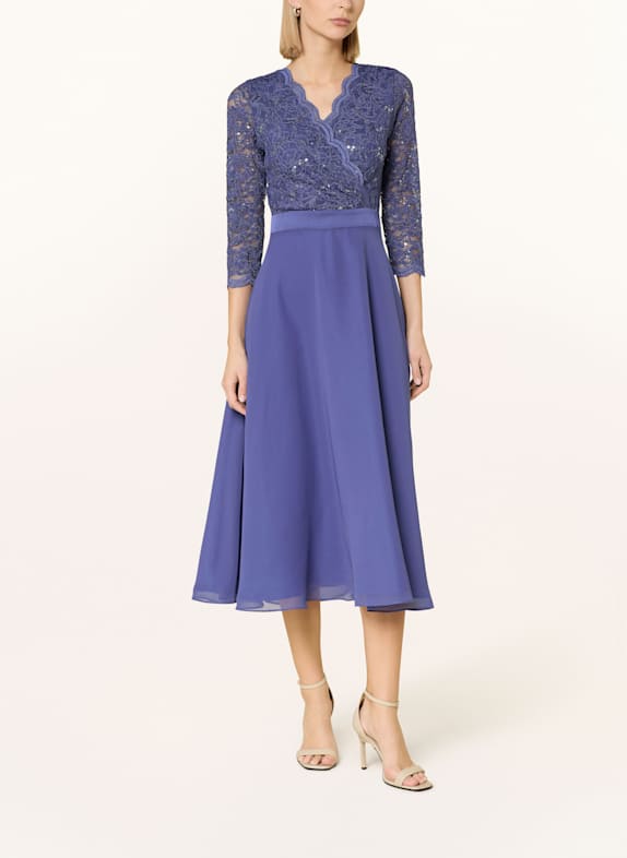 SWING Cocktailkleid mit 3/4-Arm und Spitze LILA