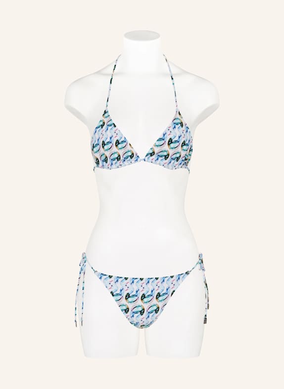 TORY BURCH Triangel bikinibroekje WIT / LICHTBLAUW / TURQUOISE