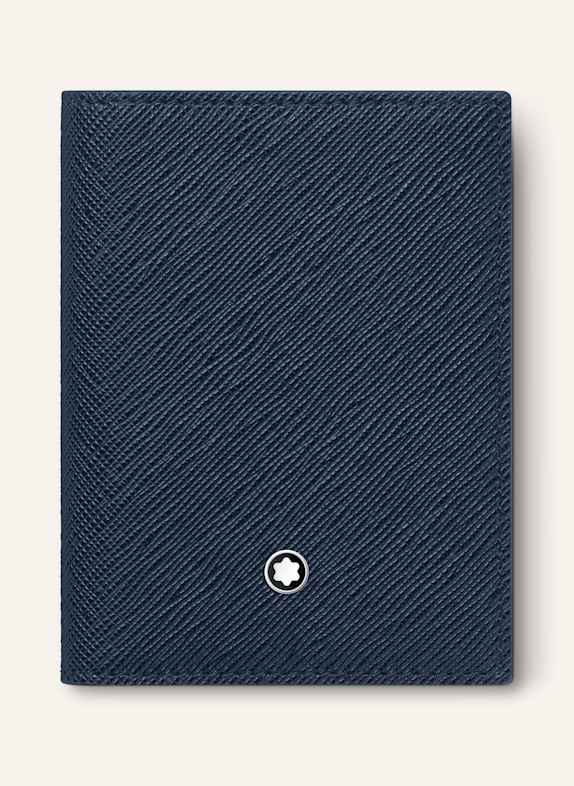 MONTBLANC Etui na karty ze skóry saffiano SARTORIAL GRANATOWY