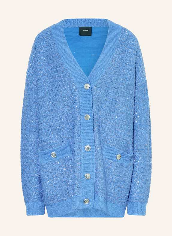 PINKO Strickjacke mit Pailletten und Glitzergarn BLAU