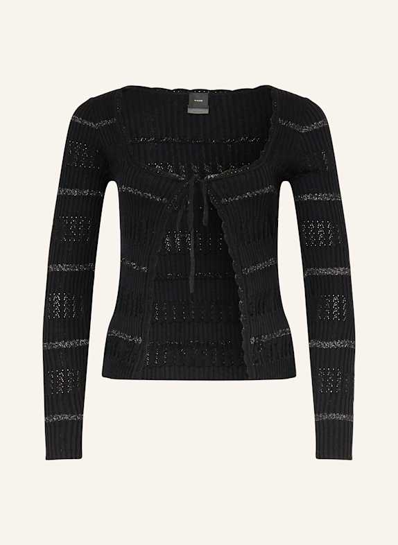 PINKO Strickjacke mit Glitzergarn SCHWARZ