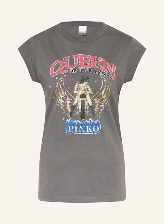 PINKO T-Shirt mit Schmucksteinen DUNKELGRAU
