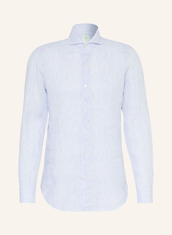 FINAMORE 1925 Leinenhemd Slim Fit HELLBLAU/ WEISS