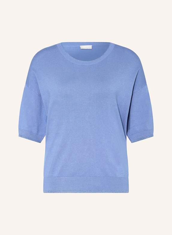 LIU JO Strickshirt mit Glitzergarn und Schmucksteinen BLAU