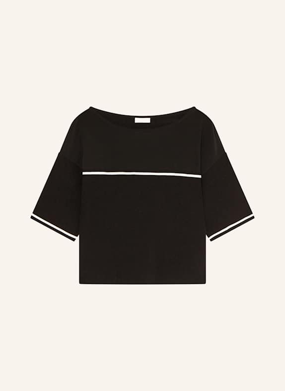 LIU JO Sweater in mixed materials with 3/4 sleeves DARK BLUE