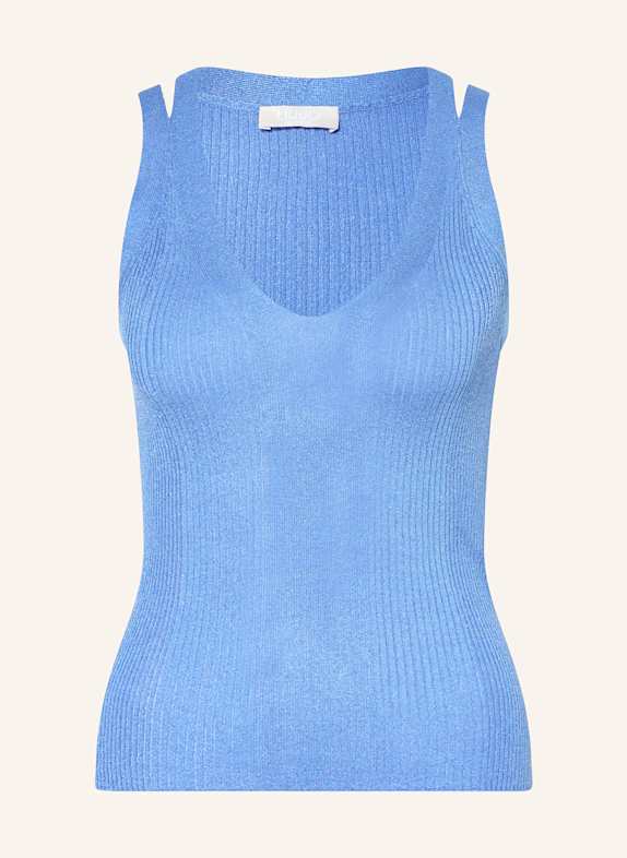 LIU JO Stricktop mit Glitzergarn HELLBLAU
