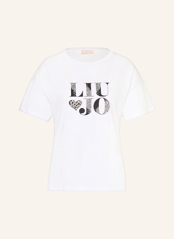 LIU JO T-Shirt mit Schmucksteinen WEISS