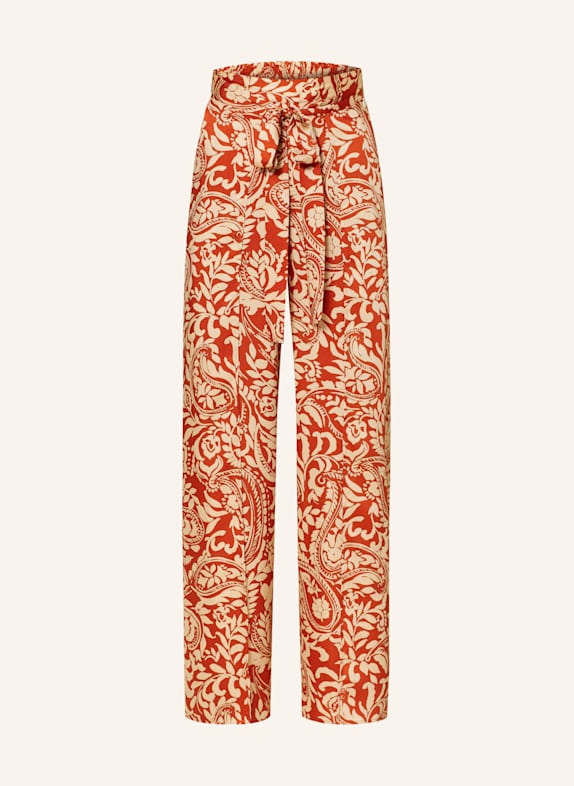 LIU JO Marlenehose aus Satin DUNKELORANGE/ HELLGELB