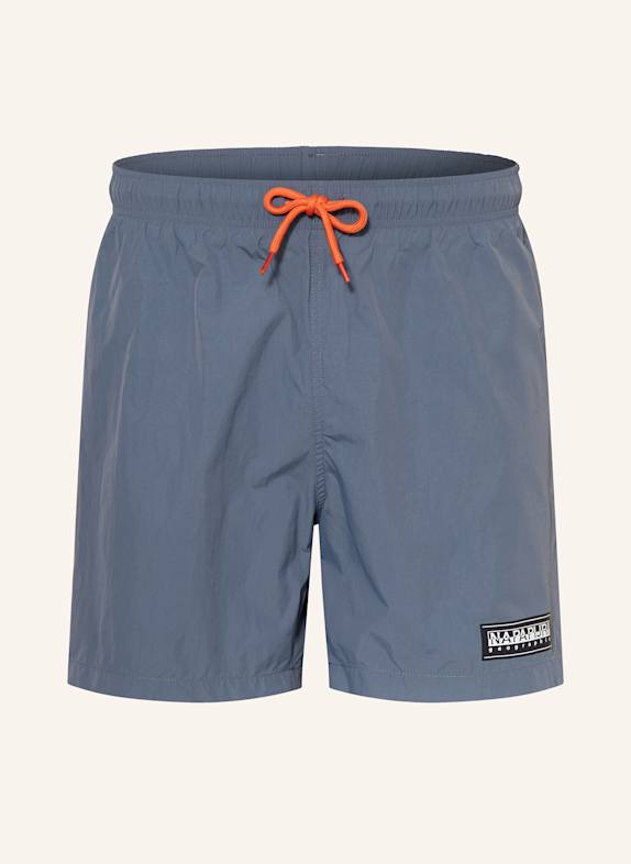 NAPAPIJRI Badeshorts BOX LOGO BLAUGRAU