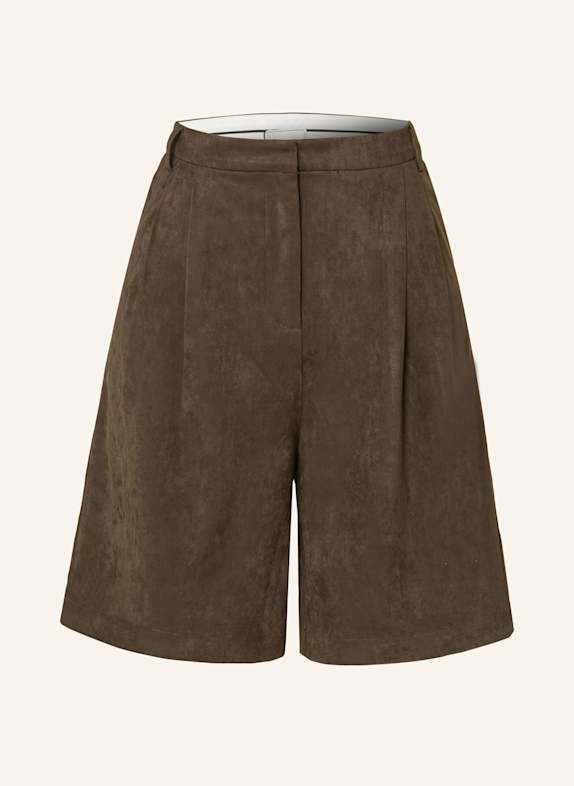 NEO NOIR Short NIKA aspect cuir MARRON FONCÉ