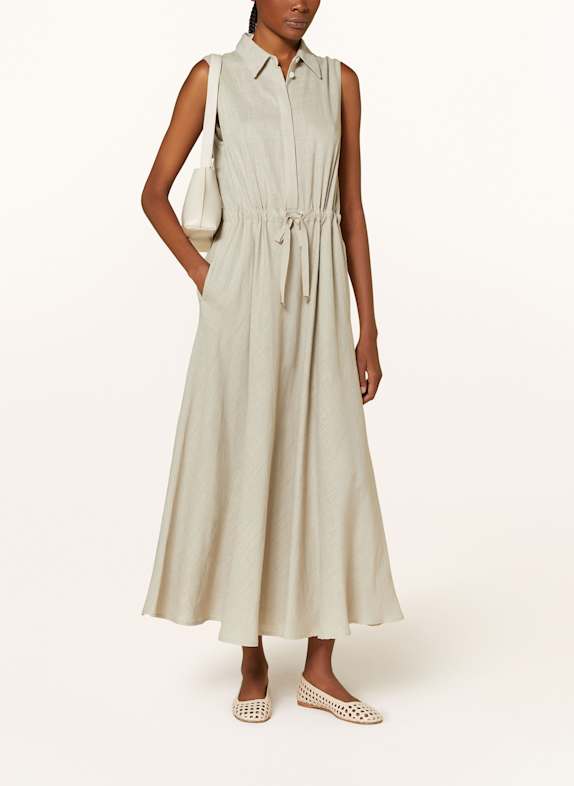 HERNO Hemdblusenkleid mit Leinen CREME