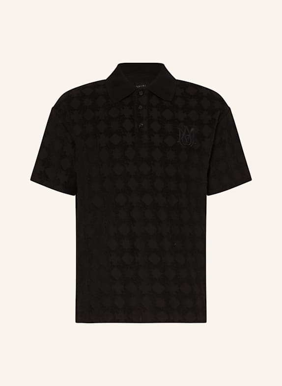 AMIRI Frottee-Poloshirt SCHWARZ