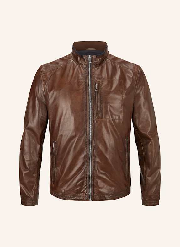 MILESTONE Lederjacke MS JUMMPER DUNKELBRAUN