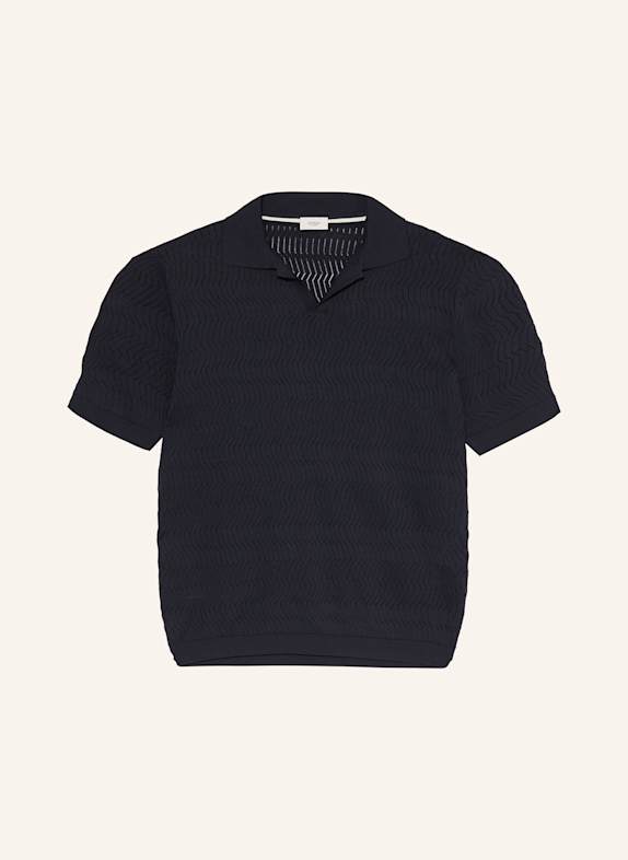 AGNONA Strick-Poloshirt mit Seide DUNKELBLAU