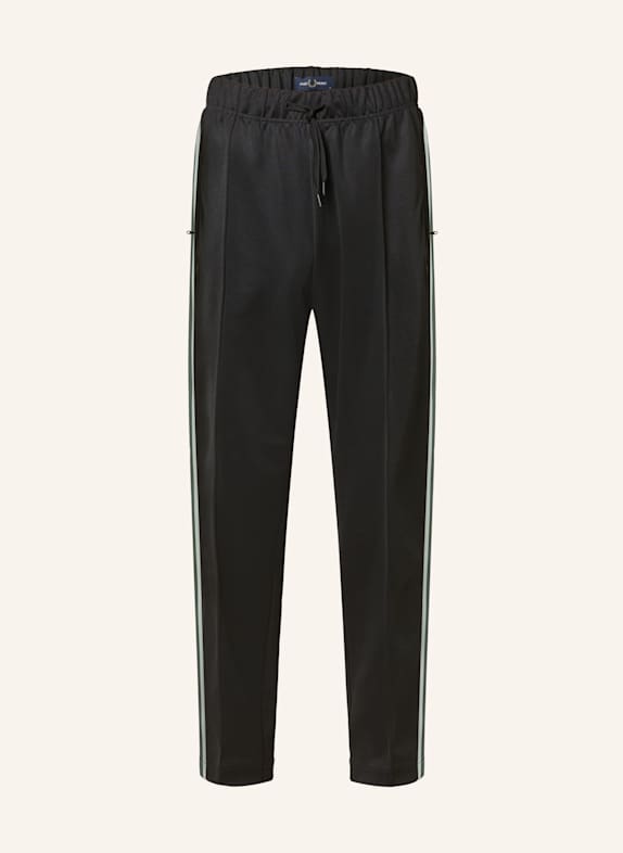 FRED PERRY Pants in jogger style with tuxedo stripes BLACK