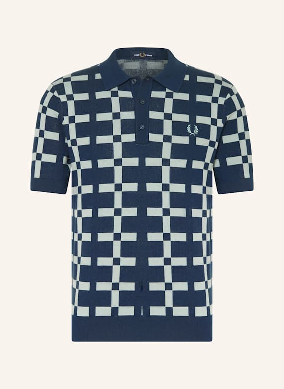 FRED PERRY Koszulka polo z dzianiny regular fit GRANATOWY/ JASNOCZARY