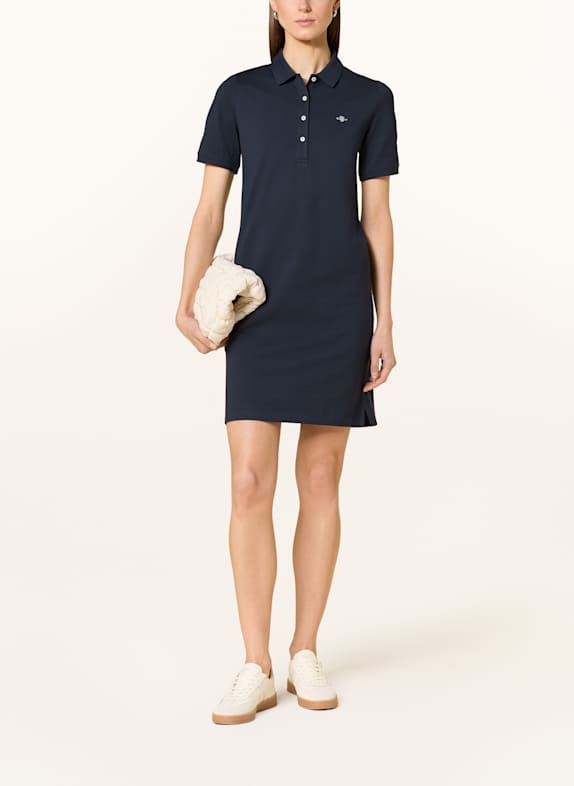 GANT Piqué-Kleid SHIELD DUNKELBLAU
