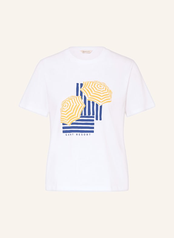 GANT T-Shirt WEISS/ BLAU/ GELB