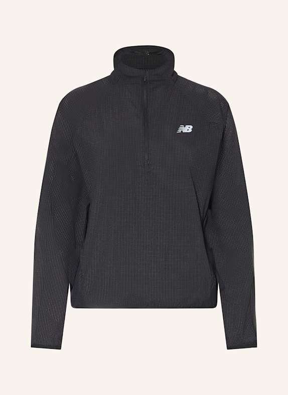 new balance ULTRA LIGHT HALF ZIP running shirt BLACK