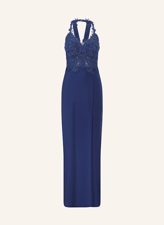 Suddenly Princess Abendkleid im Materialmix mit Spitze und Cut-out DUNKELBLAU