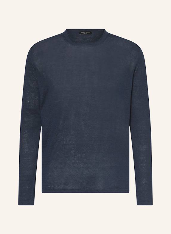roberto collina pull en lin BLEU FONCÉ