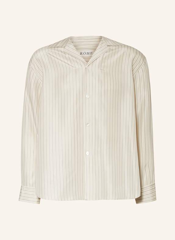 RÓHE Hemd Comfort Fit aus Seide CREME/ GRAU