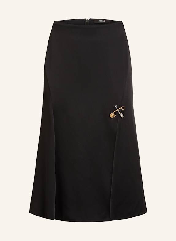 VERSACE Satin skirt BLACK