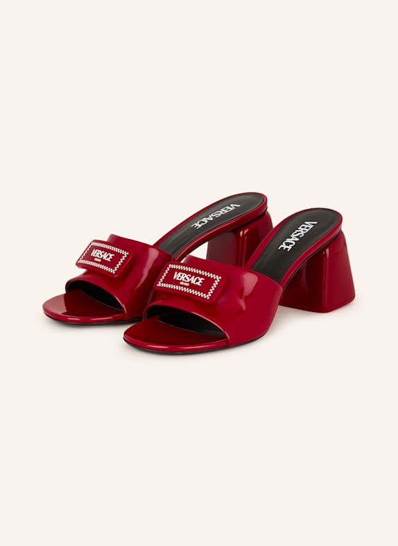 VERSACE Patent mules RED