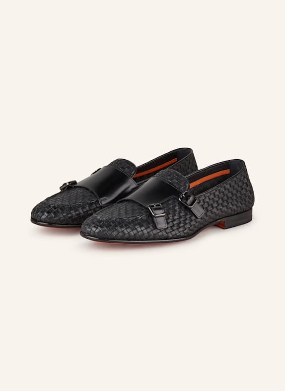 Santoni Double-Monks SCHWARZ